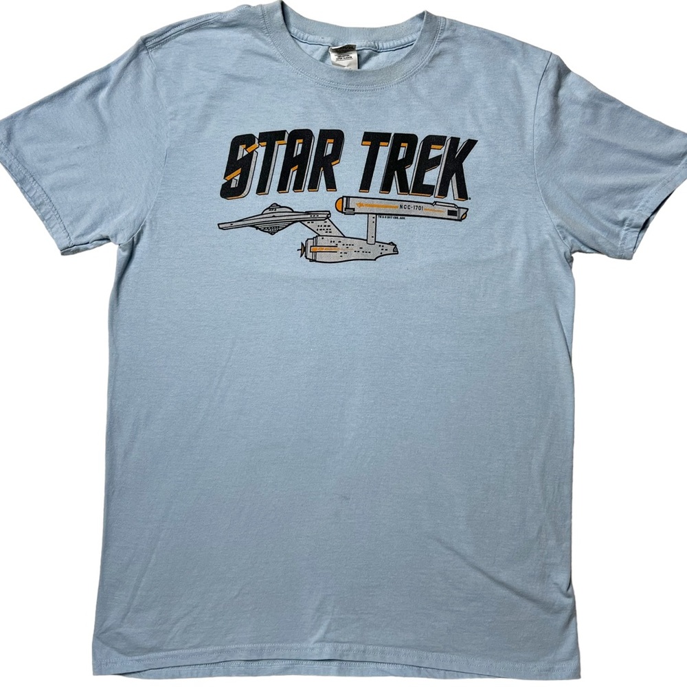 NWOT Gildan Star Trek Enterprise Logo SS Graphic T-Shirt Blue Men’s Sz M